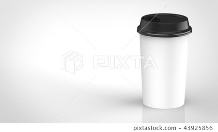 Coffee cup black lid right 43925856