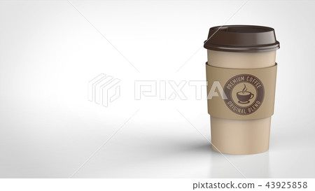 Coffee cup Brown Logo sleeved Right 43925858