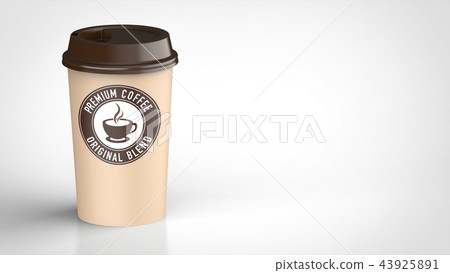 Coffee cup brown logo left 43925891