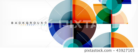 Abstract background - multicolored circles, trendy minimal geometric design Abstract background - multicolored circles, trendy minimal geometric design 43927105