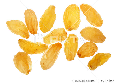 Raisins isolated on white background top view. Flat lay Raisins isolated on white background top view. Flat lay 43927162