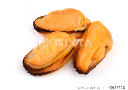 three mussel without shell isolated on white background three mussel without shell isolated on white background 43927328