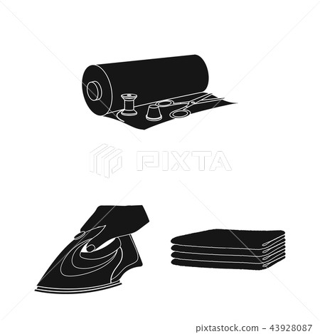 Atelier and equipment black icons in set collection for design. Sewing of outer clothing vector Atelier and equipment black icons in set collection for design. Sewing of outer clothing vector 43928087