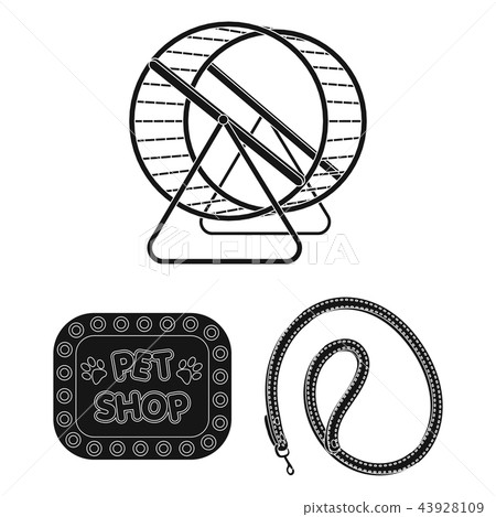 Pet shop black icons in set collection for design.The goods for animals vector symbol stock web 43928109