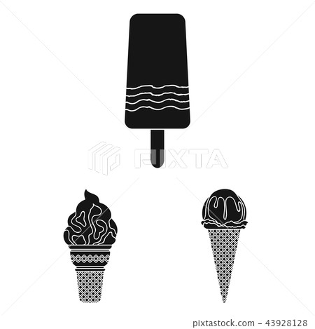 Different ice cream black icons in set collection for design. Dessert and sweetness vector symbol Different ice cream black icons in set collection for design. Dessert and sweetness vector symbol 43928128