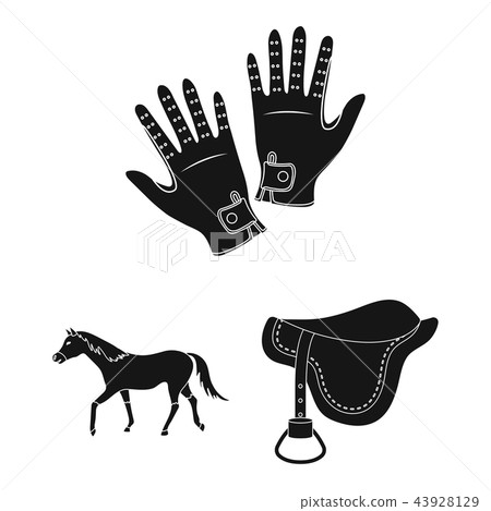 Hippodrome and horse black icons in set collection for design. Horse Racing and Equipment vector Hippodrome and horse black icons in set collection for design. Horse Racing and Equipment vector 43928129