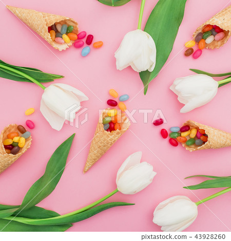 Beautiful pattern with bright sugar candy 43928260