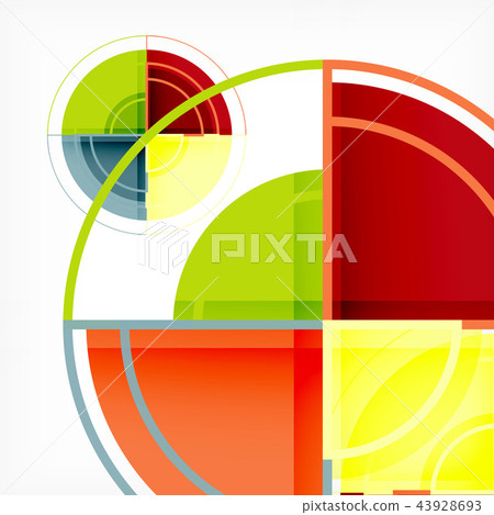 Creative circles geometric abstract background with 3d effect 43928693
