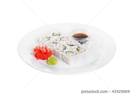 Sushi, rolls on a white isolated background Sushi, rolls on a white isolated background 43929069