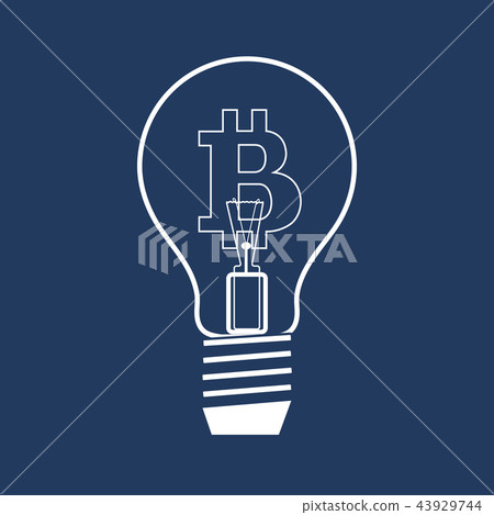Light bulb with bitcoin Light bulb with bitcoin 43929744
