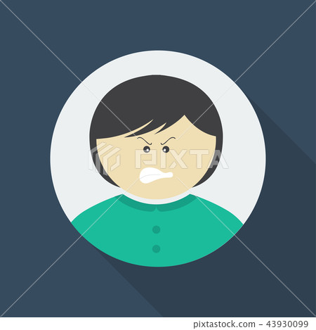 Angry Woman Cartoon Character Flat Design Stock Illustration 43930099 Pixta
