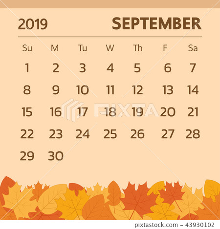 Calendar for September 2019 with autumn theme Calendar for September 2019 with autumn theme 43930102