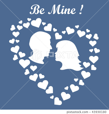 men and women in hearts Be Mine. Valentine's Day men and women in hearts Be Mine. Valentine's Day 43930180