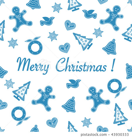 Seamless pattern with christmas, new year symbols 43930333