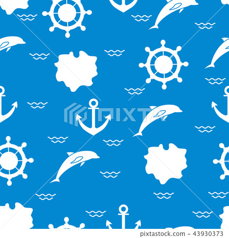 Seamless marine pattern 43930373