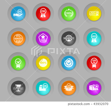 quality colored plastic round buttons icon set - Stock Illustration ...