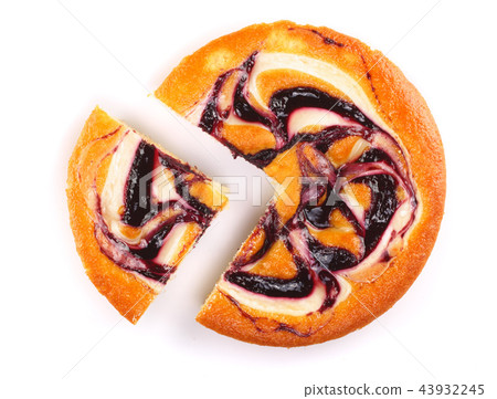 Homemade pie isolated on white background. Top view. Flat lay 43932245