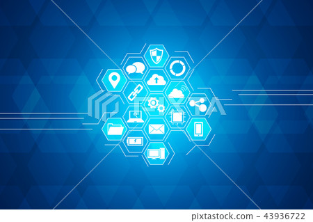 Technology icons concept , hexagon integrated Technology icons concept , hexagon integrated 43936722