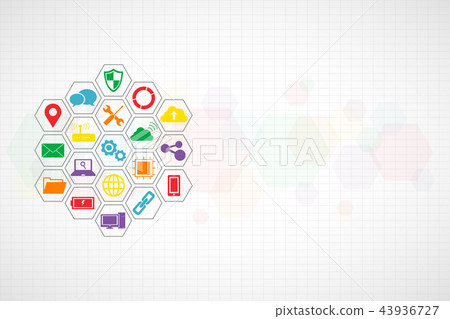 Technology icons concept , hexagon background Technology icons concept , hexagon background 43936727