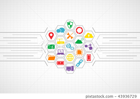 Technology icons concept , hexagon Technology icons concept , hexagon 43936729