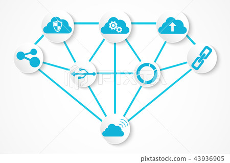 Digital technology icons , connection concept 43936905