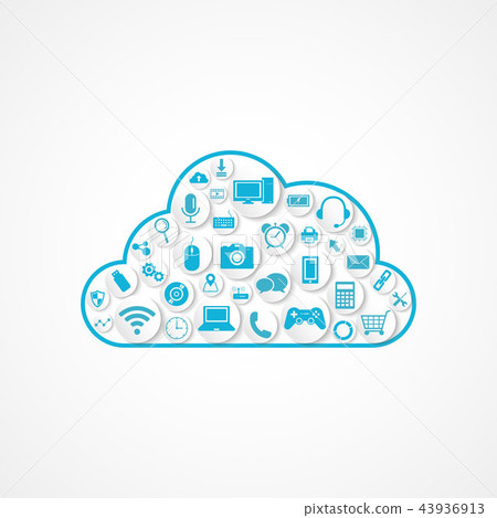 Technology devices icon in cloud shape Technology devices icon in cloud shape 43936913