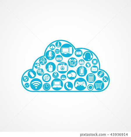 Technology devices icon in cloud shape Technology devices icon in cloud shape 43936914