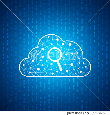 Technology cloud icon with magnifying glass Technology cloud icon with magnifying glass 43936926