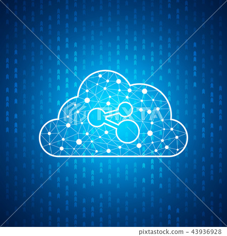 Technology cloud icon with link Technology cloud icon with link 43936928