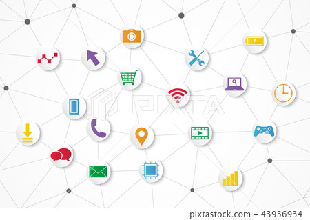 Technology icon , abstract polygonal shape Technology icon , abstract polygonal shape 43936934