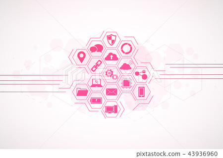 Technology icons concept , hexagon integrated Technology icons concept , hexagon integrated 43936960
