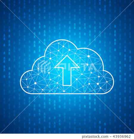 Technology cloud icon , Blue speed digital pattern - Stock Illustration ...