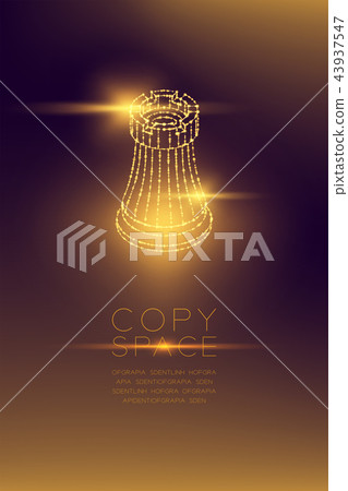 Chess Rook isometric wireframe polygon futuristic 43937547