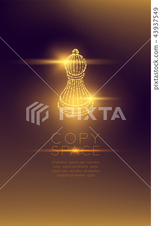 Chess Pawn isometric wireframe polygon futuristic 43937549