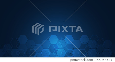 Abstract molecular structure and chemical elements. Medical, science and digital technology concept Abstract molecular structure and chemical elements. Medical, science and digital technology concept 43938325