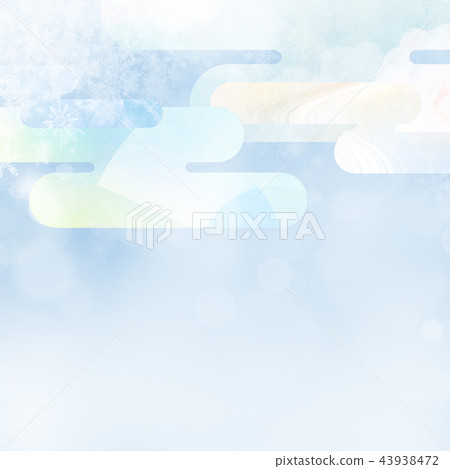 Japanese background-Japanese paper-winter-snow-white 43938472