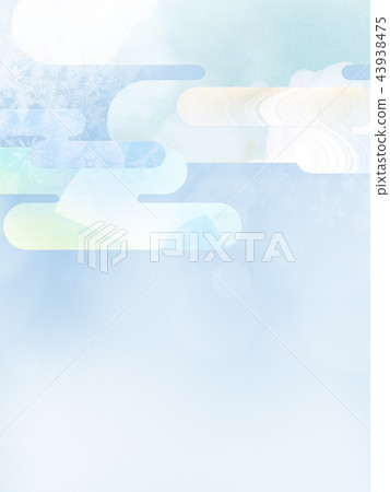 Japanese background-Japanese paper-winter-snow-white 43938475