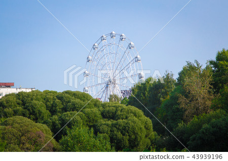 Big wheel among green trees in the summer 43939196