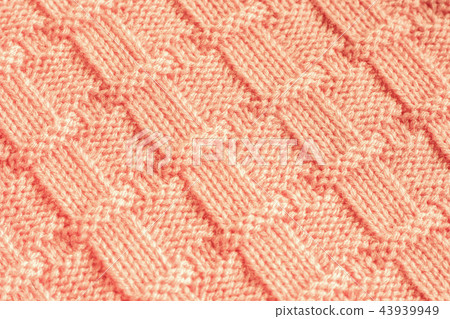 Knitted fabric wool yarn peach color with pattern 43939949