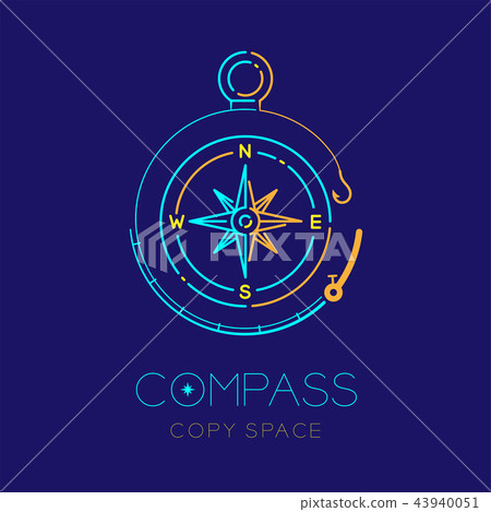 Compass and Fishing rod circle frame shape logo Compass and Fishing rod circle frame shape logo 43940051