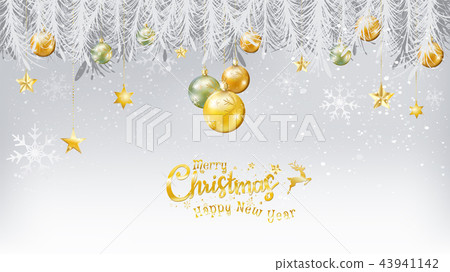 Merry Christmas and Happy New Year gold snow Merry Christmas and Happy New Year gold snow 43941142