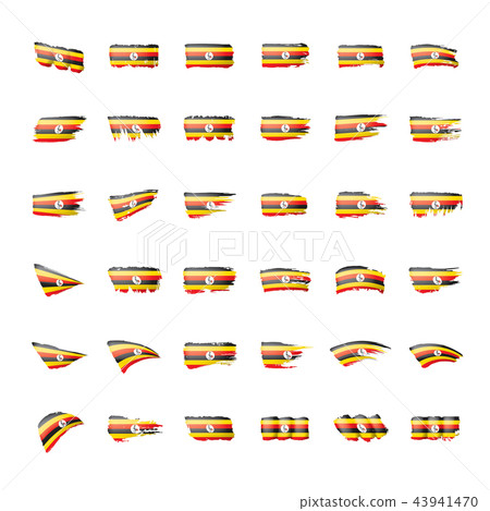 Uganda flag, vector illustration on a white background. Uganda flag, vector illustration on a white background. 43941470