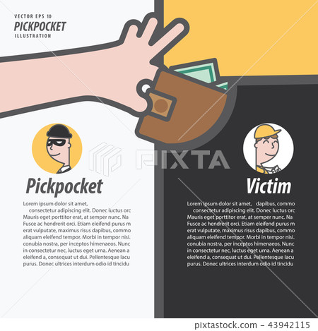 Pickpocket stolen the money from a man's pocket Pickpocket stolen the money from a man's pocket 43942115