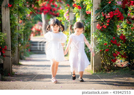 女孩兒童花園樹木園上升了 43942553