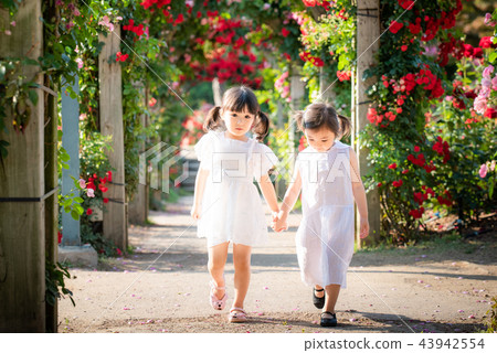 女孩兒童花園樹木園上升了 43942554