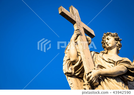 Catholic angel with cross 43942590