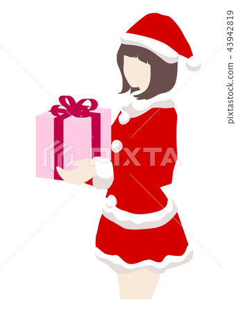 Illustration of a woman wearing a Santa costume White background Illustration of a woman wearing a Santa costume White background 43942819