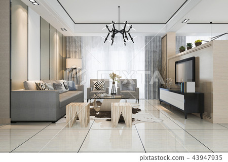 white modern classic living room with marble tile white modern classic living room with marble tile 43947935