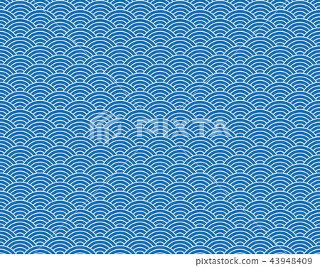 日式波浪紋-插圖素材 [43948409] - PIXTA圖庫