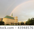 Church with two rainbows 43948576